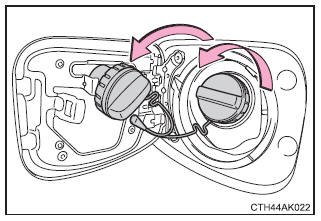 Ouverture du bouchon de réservoir à carburant